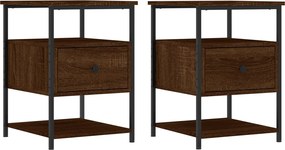 vidaXL Noptiere, 2 buc., stejar maro, 40x42x56 cm, lemn compozit
