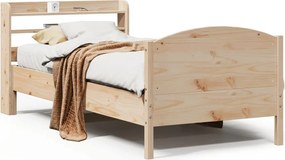 vidaXL Cadru de pat fără saltea, 75x190 cm, lemn masiv de pin