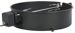 vidaXL Set de rotisor cu inel pentru grătar, negru, 57 cm