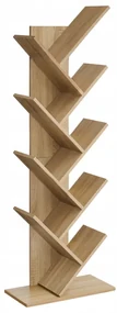 Biblioteca in forma de copac EXEL in decor stejar sonoma, 141x50cm