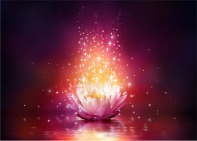 Tablou pe sticlă cu floare de lotus (70x50 cm)