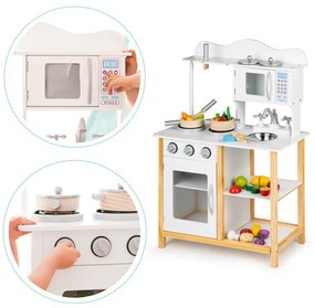 Bucătărie pentru copii din lemn cu cuptor alb