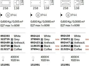 Aplica de perete iluminat exterior IP44 REX-1 AP1 GRIGIO