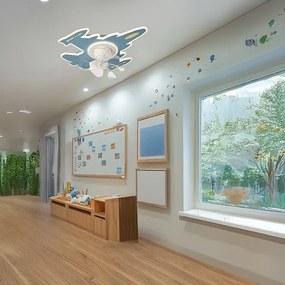 Plafonieră LED pentru copii, dimabilă, cu ventilator, LED/63W/230V 3000/4000/6000K, albastră