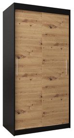 Dulap de haine 100 cm Toki (negru mat + stejar artisan). 1064795