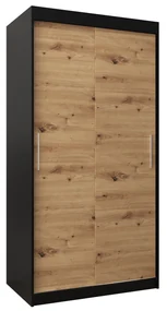 Dulap de haine 100 cm Toki (negru mat + stejar artisan). 1064795
