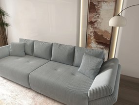 Canapea extensibilă dumonde cu ladă de depozitare si sezut confortabil din spuma high-density, Berlin Zoom Gri 300x100 cm