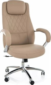 Scaun birou Q-07, bej, piele ecologică, 68x51x116 cm