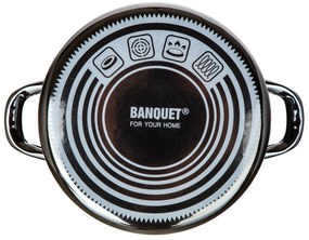 Banquet Oală emailată METALLIC Black 24 cm, 3,7 l,cu capac, 24 cm