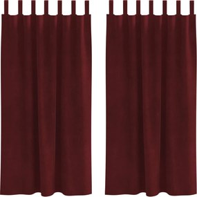 vidaXL Perdele opace 2 pcs Roșu Vin 140 x 175 cm Catifea