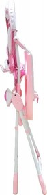 Scaun de masa pentru copii si bebe Baby Care™ CH ,pliabil, centura de siguranta, sezut comfortabil, masuta detasabila, model Cangur , Roz