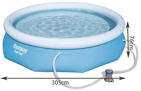 Piscina gonflabila, rotunda, cu filtru, accesorii, 305x76 cm, bestway 