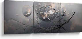 Tabloul bilelor abstracte (cu ceas) (90x30 cm)