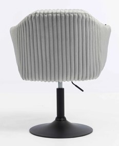 HR832N Scaun Gri Teddy Cord cu Bază Neagră