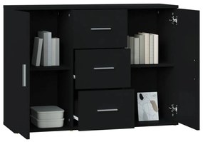 Servanta, negru, 91x29,5x65 cm, lemn prelucrat