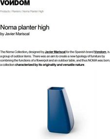 Ghiveci plante / Vaza flori exterior / interior design modern premium MOMA PLANTER HIGH 45005R Vondom