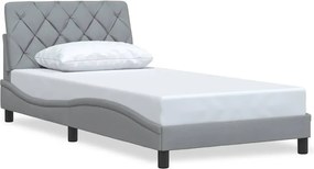 vidaXL Cadru de pat fără saltea, gri deschis, 100x200 cm, textil