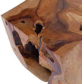 Taburet, lemn de tec masiv