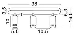 Plafoniera cu 3 Spoturi directionabile protectie IP44, MAO, NVL-9011418