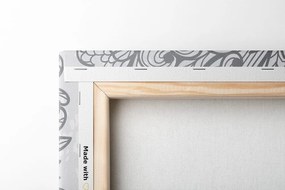 Tablou ornament etnic unic în design alb-negru