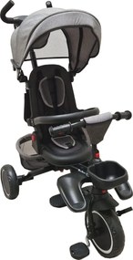 Tricicleta pliabila cu copertina Baby Care™ Folding Trike, Roti din spuma cauciucata EVA, Pedale si maner pentru parinti, Scaun reversibil cu rotire