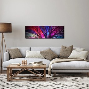 Tabloul abstract cu copacul (cu ceas) (90x30 cm)