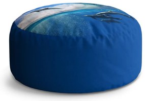 Taburet Circle delfini în valuri, albastru