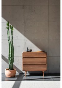 Comodă maro din lemn de nuc 90x90x45 cm Fawn – Gazzda