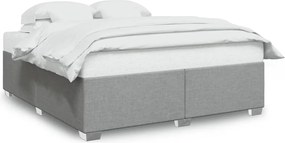 vidaXL Cadru de pat fără saltea, gri deschis, 200x200 cm, textil