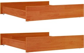 vidaXL Sertare pentru pat de zi, 2 buc., maro ceruit, lemn masiv pin