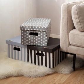 Cutii de depozitare din carton cu capac 2 buc. Stripes – Compactor