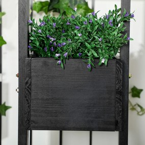 Outsunny Jardiniere inaltă cu grindă din lemn pentru plante, legume, flori sau ierburi aromatice, dim. 90L x 45L x 170H cm | Aosom Romania