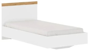 Pat de o persoană 90 cm Valgo 90 (alb + Stejar wotan). 1075514