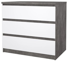 Comodă Simplicity 77 x 50 x 70 cm, gri / alb lucios