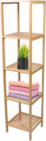 Raft din bambus, 5 rafturi, pătrat 33 x 33 x 146 cm