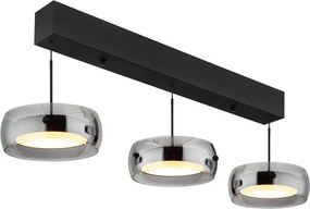 Lustra LED reglabila cu 3 pendule sticla fumurie LIVION