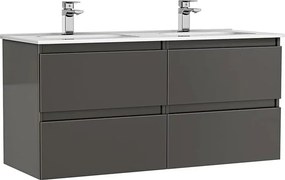 Set dulap baza suspendat Gala Daily antracit 4 sertare cu lavoar 120 cm