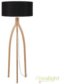 Lampadar cu trepied, realizat din materiale naturale, durabile si ecologice, Annapurna negru