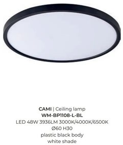 Plafoniera LED moderna design slim CAMI 60cm, negru