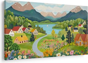 Tablou - Sat în Munți (90x60 cm)