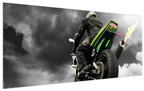 Tablou cu motociclist pe motocicletă (120x50 cm), în 40 de alte dimensiuni noi