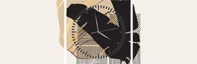 Tablou - Abstracție cu frunze tropicale N⁰4 (cu ceas) (90x30 cm)
