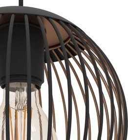 Eglo 901869 - Lustră suspendată pe cablu ALMANZORA, 3xE27/60W/230V, neagră