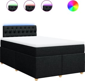 vidaXL Pat box spring cu saltea, negru, 120x190 cm, catifea