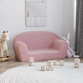 Canapea pentru copii cu 2 locuri, roz, plus moale Roz, Canapea