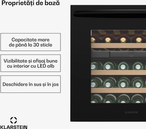 Klarstein Vinsider 30 Built-In Uno răcitor de vin, 30 sticle, integrat, LED, silențios