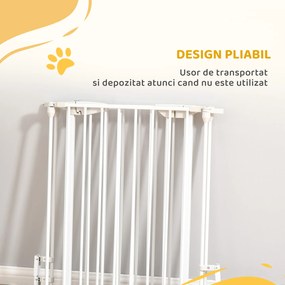 PawHut Gard Pliabil și Modular pentru Câini cu 3 Panouri Alb | Aosom Romania