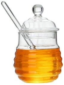 Recipient din sticla pentru miere, Honey, Cu picurator
