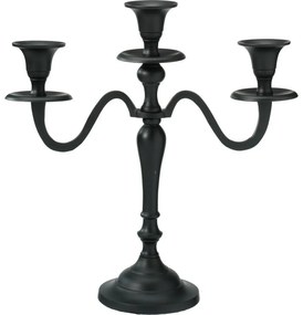 Sfeșnic metalic cu 3 brațe 29x10x30 cm, culoarenegru, decor 1