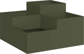 vidaXL Vază pentru Grădină Olivengrønn 100 x 100 x 48 cm Oțel